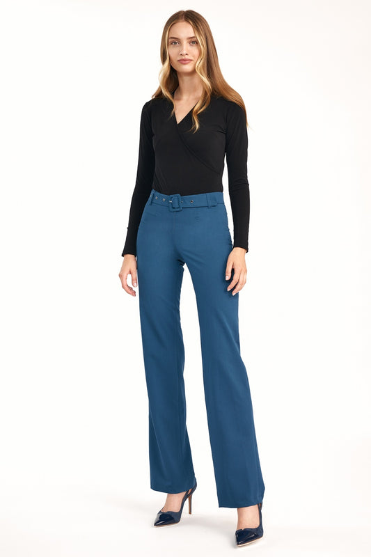 Flared-Leg Trousers - Blue