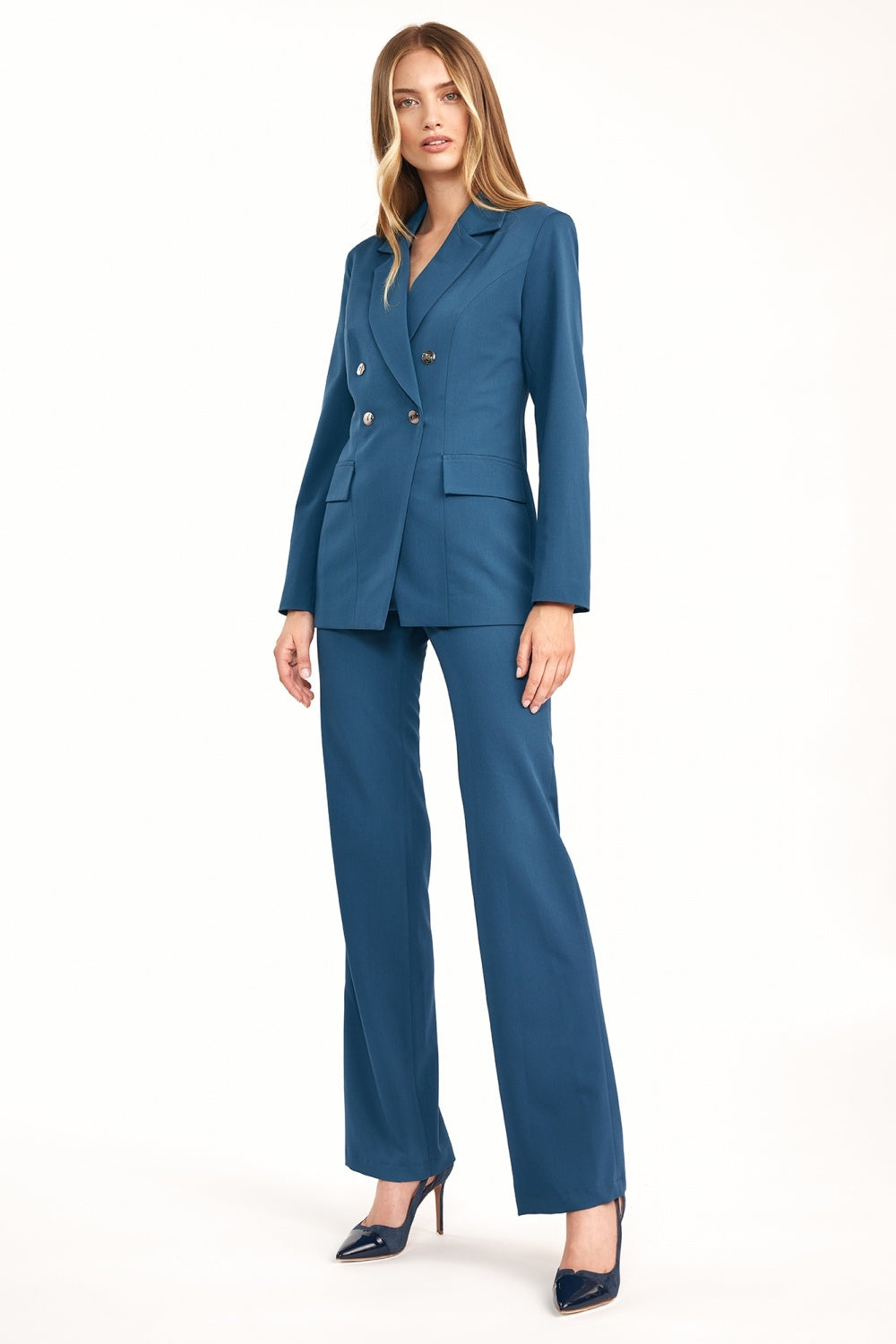 Flared-Leg Trousers - Blue