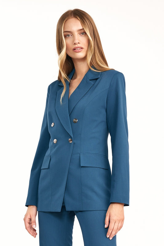 Tight-Fitting Blazer - Blue