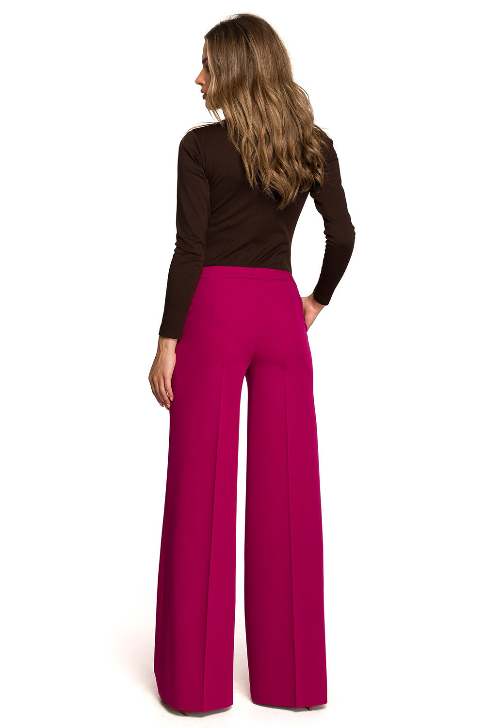 Low Waisted Wide Leg Trousers - Pink