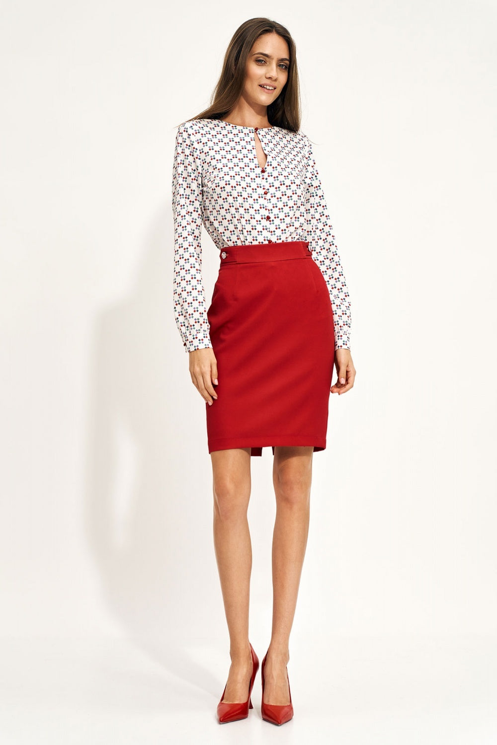 Fitted Skirt - Red