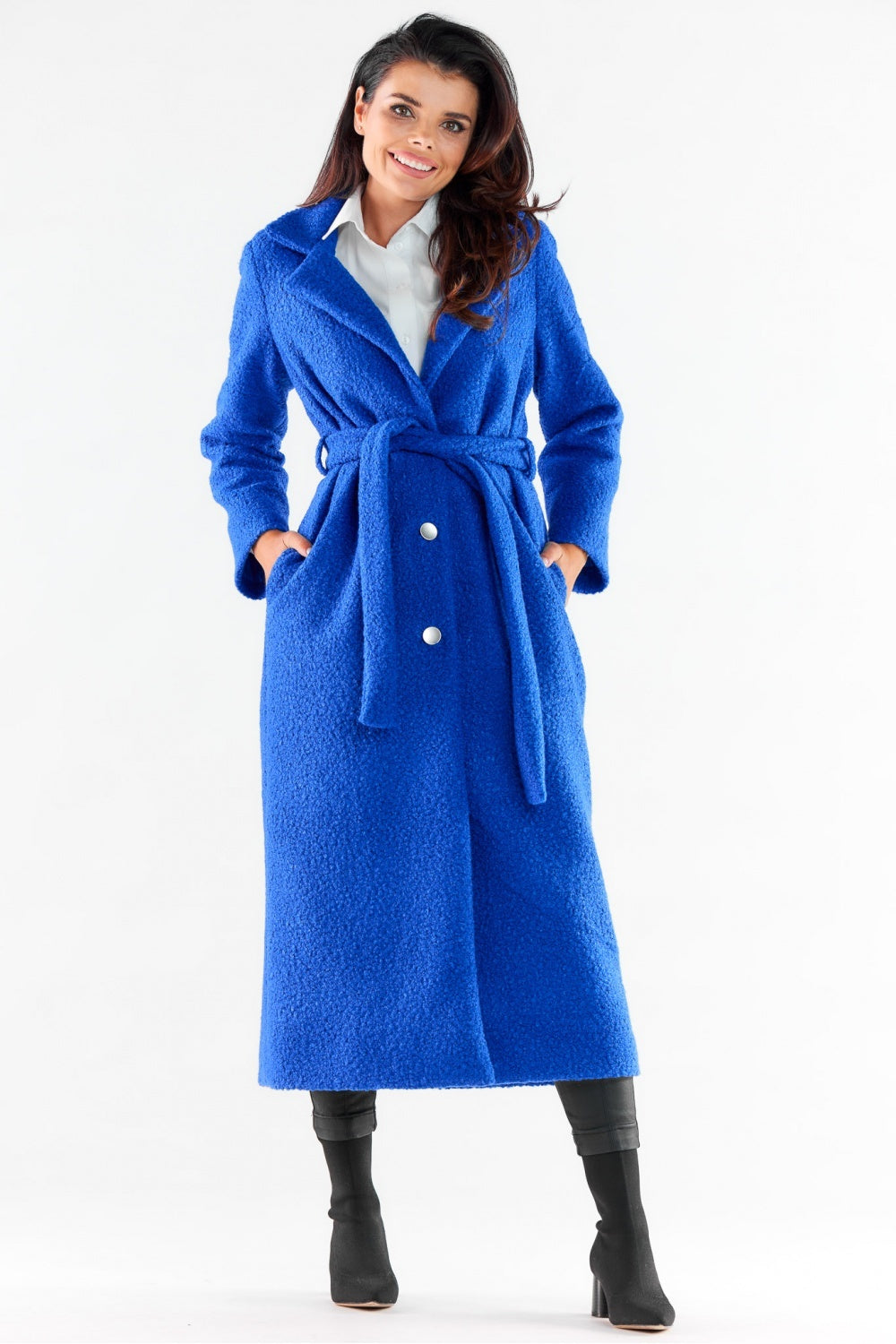 Maxi Length Coat - Blue