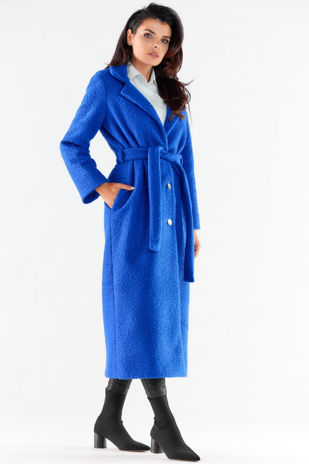 Maxi Length Coat - Blue