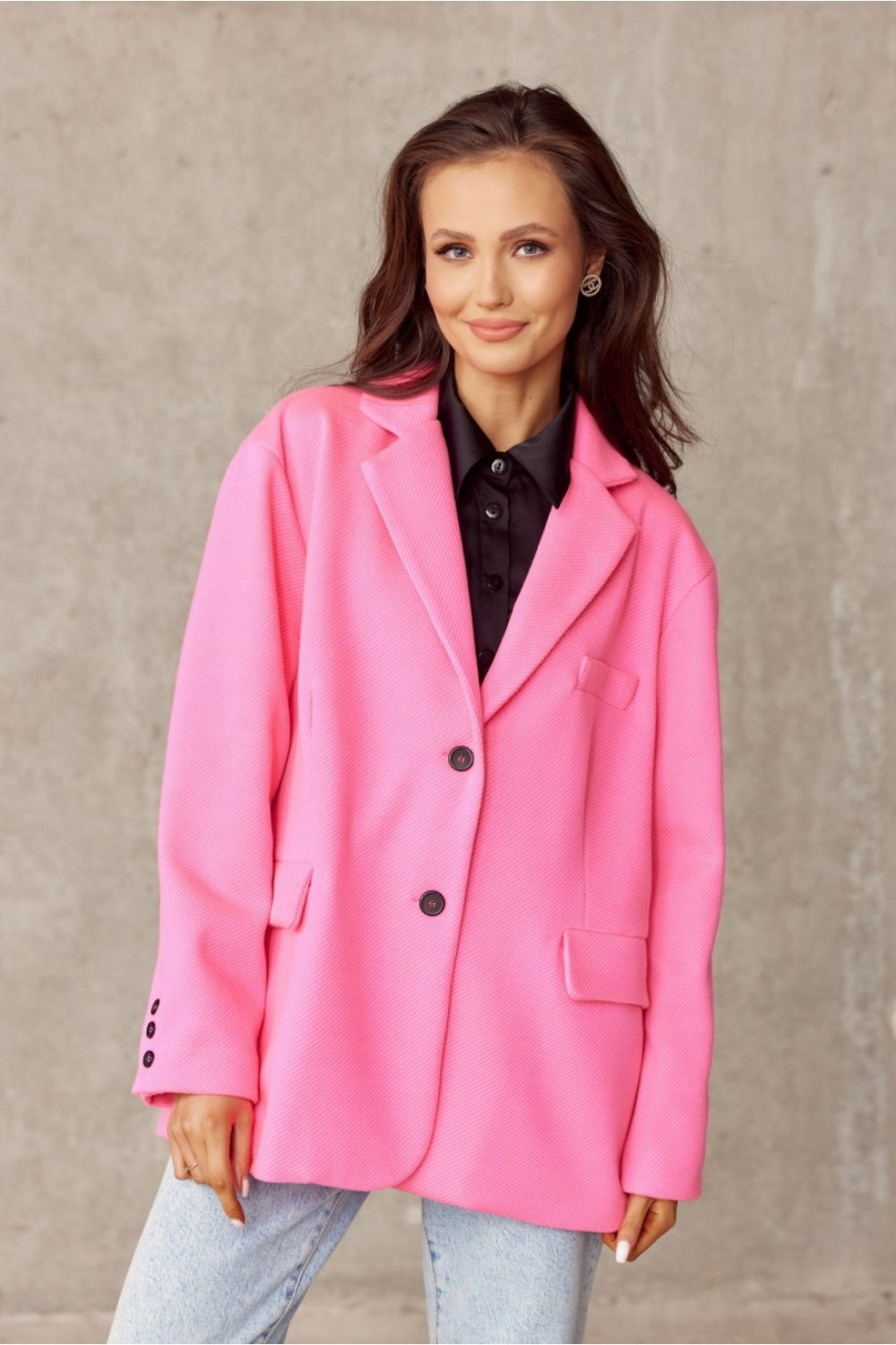 Buttoned Blazer - Pink