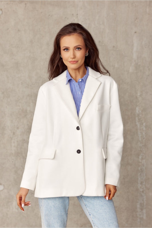 Double Buttoned Blazer - White/Cream