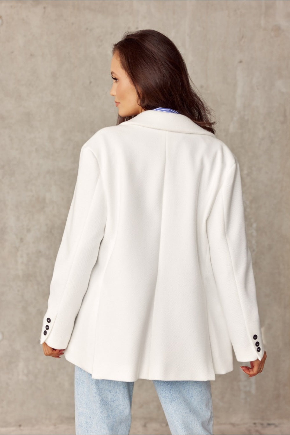 Double Buttoned Blazer - White/Cream