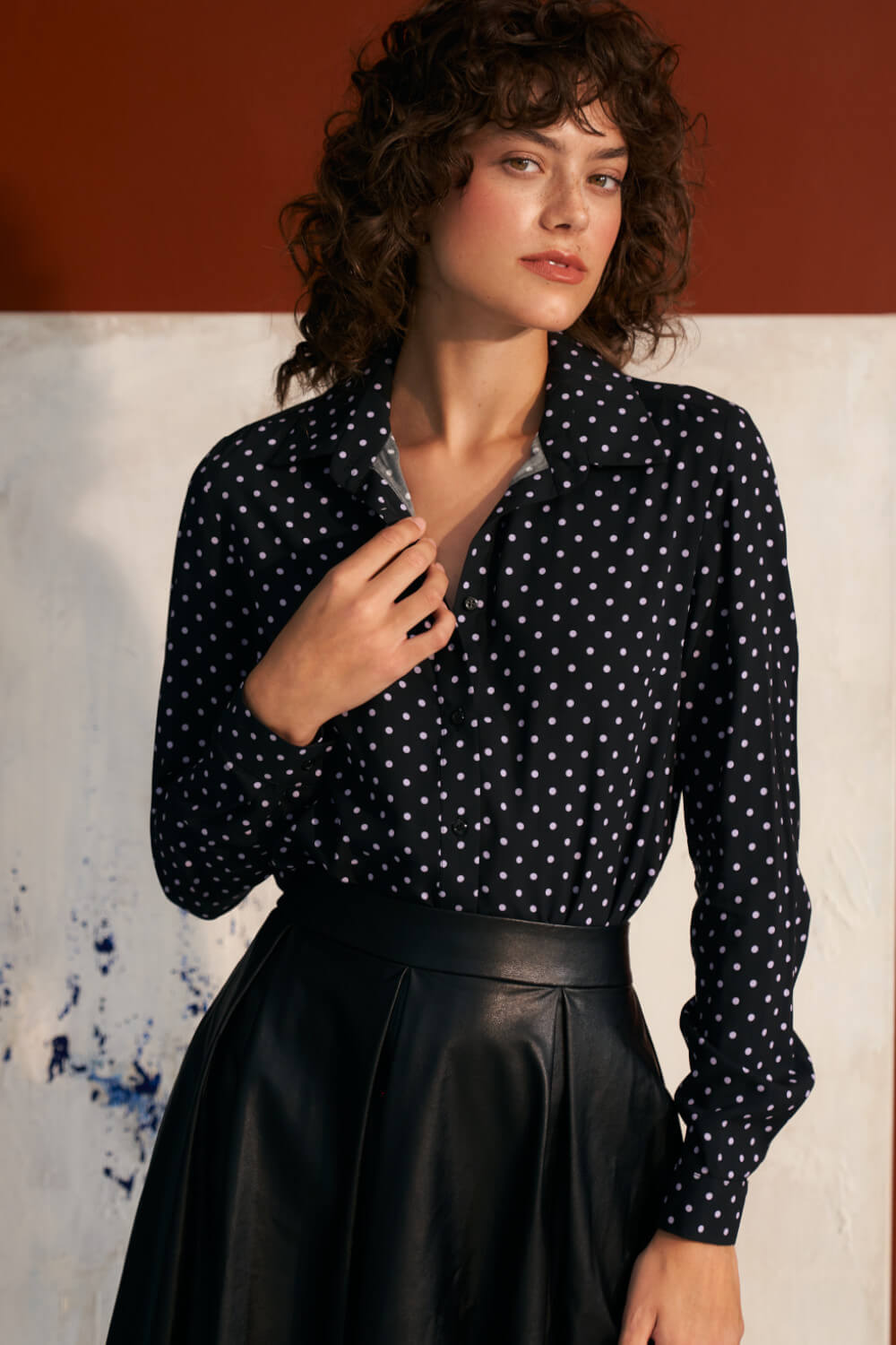 Viscose Pea Shirt - Black