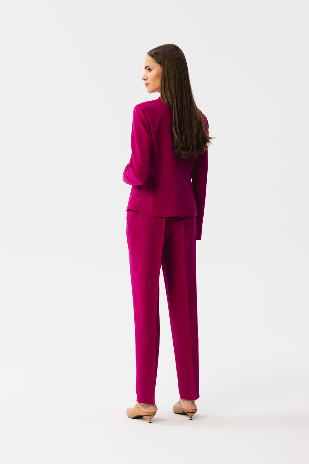 Single Button Blazer - Pink/Purple