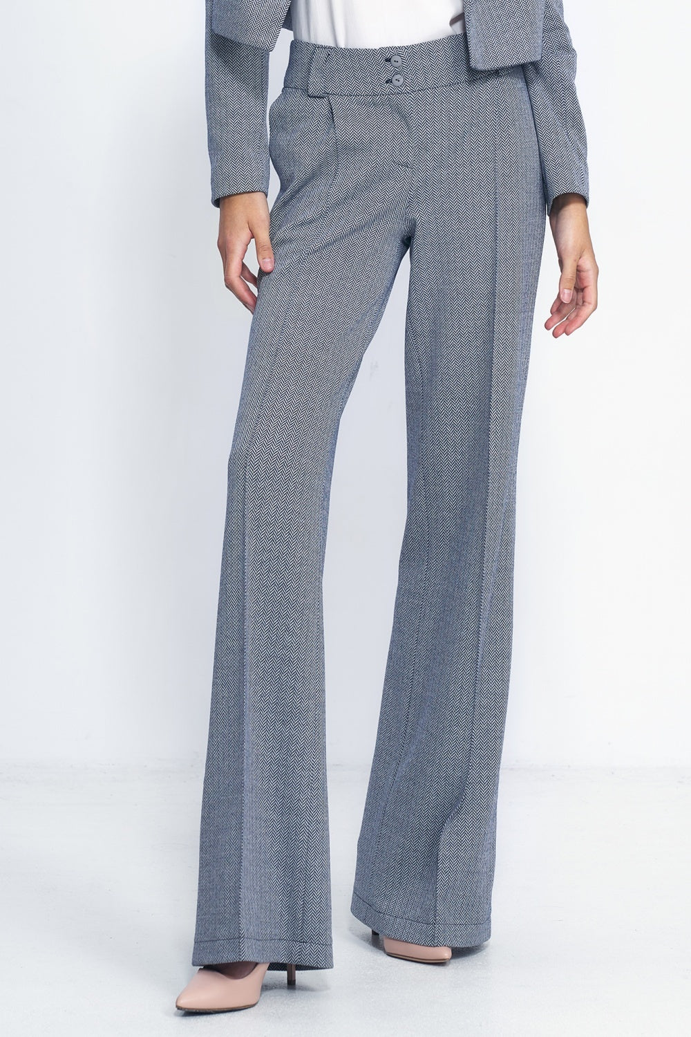 Unique Classic Trousers - Grey/Navy Blue