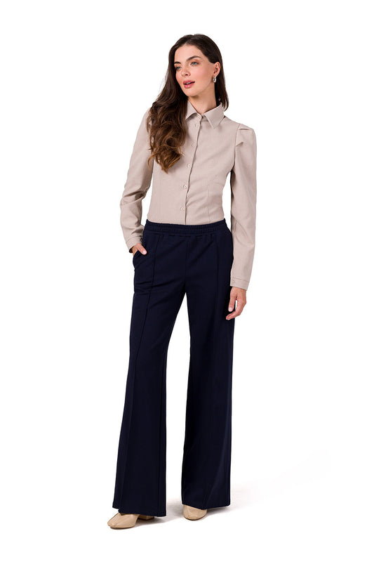 Soft Classic Trousers - Navy Blue