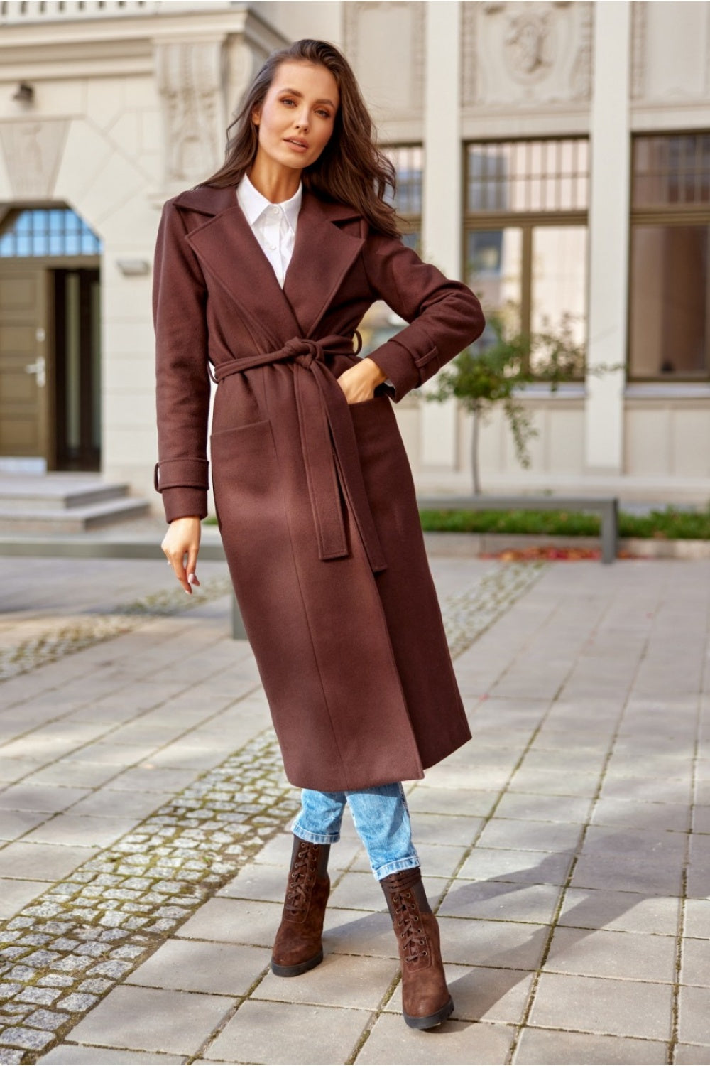 Tied Coat - Brown