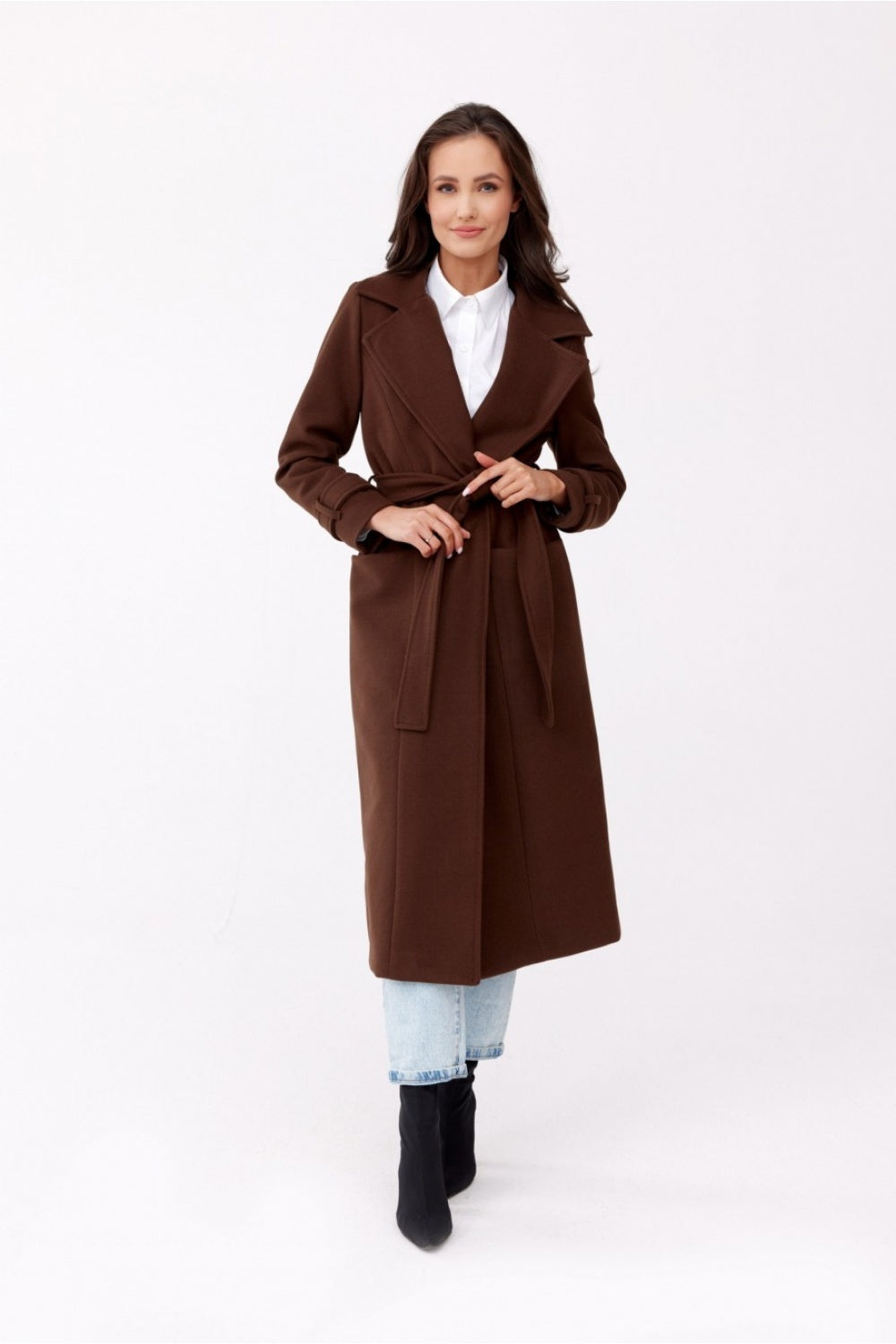 Tied Coat - Brown