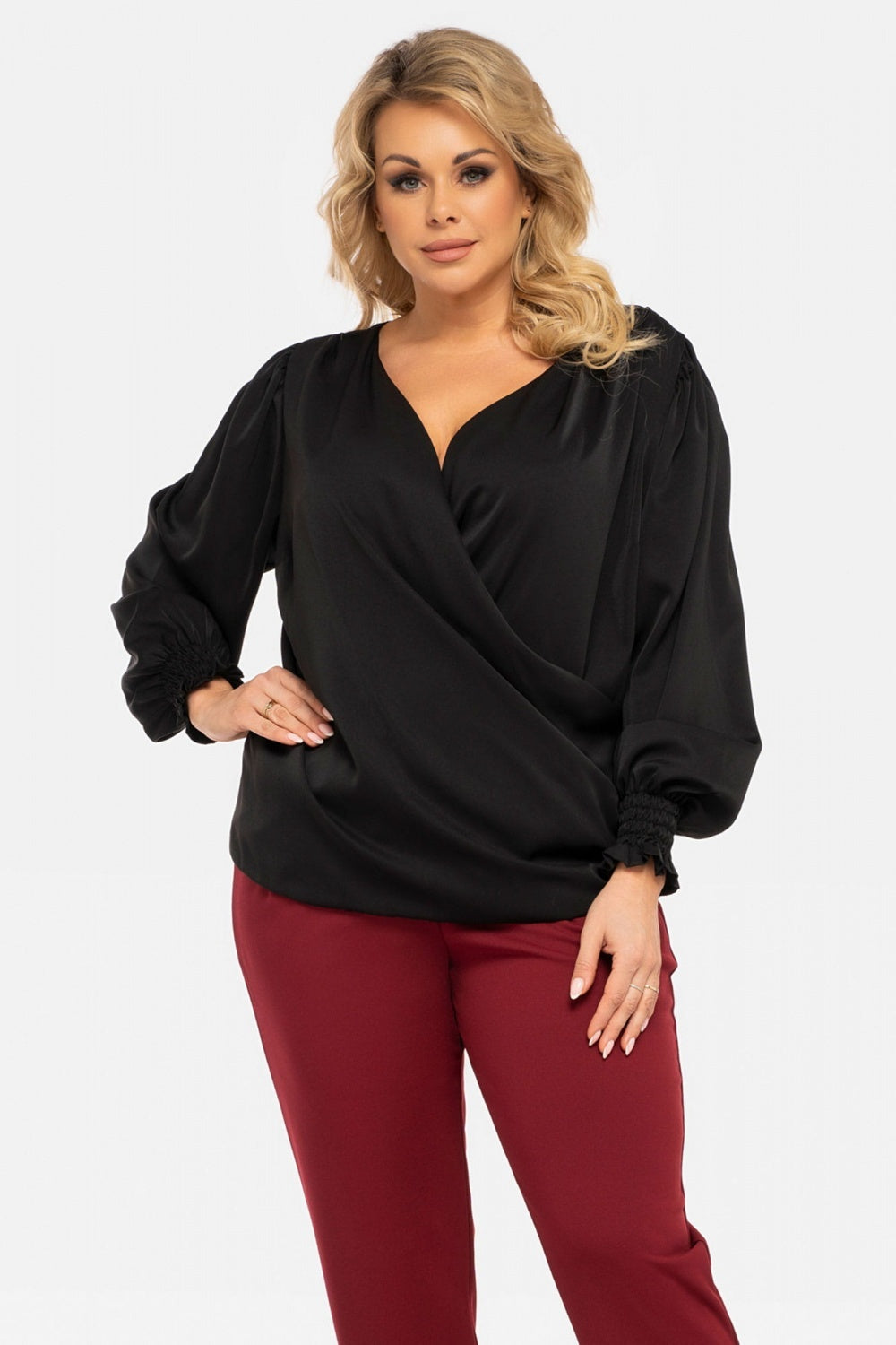 Elegant Plus Size Blouse - Black