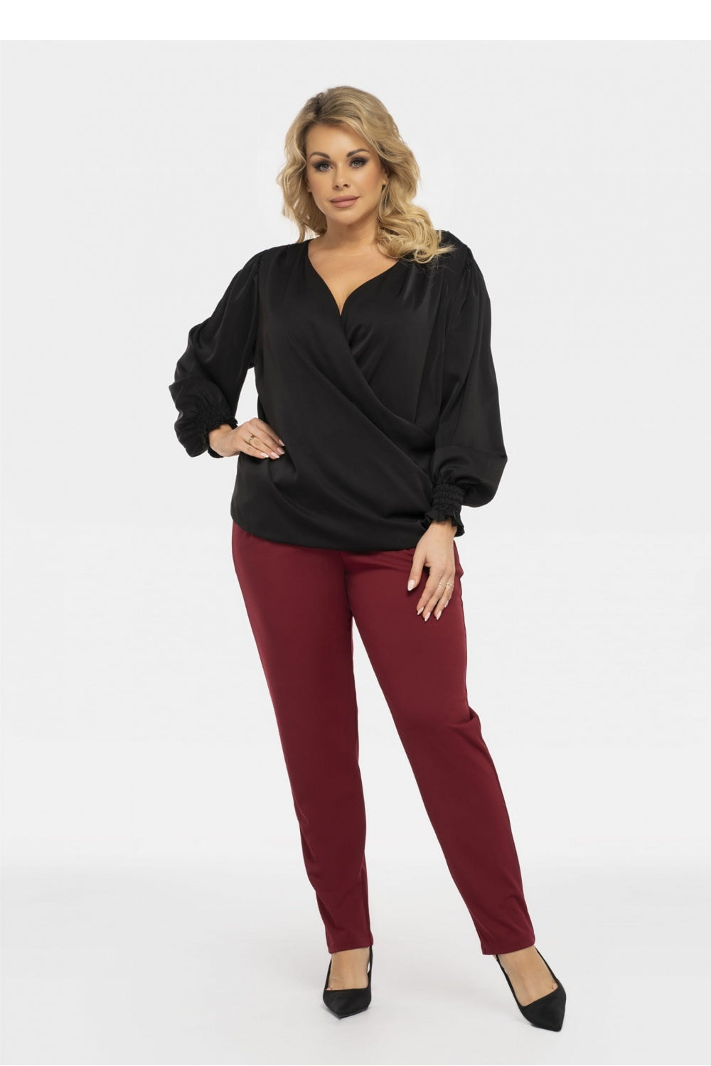 Elegant Plus Size Blouse - Black