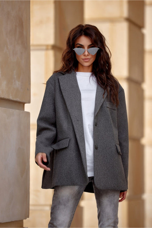 Long-Sleeved Oversized Blazer