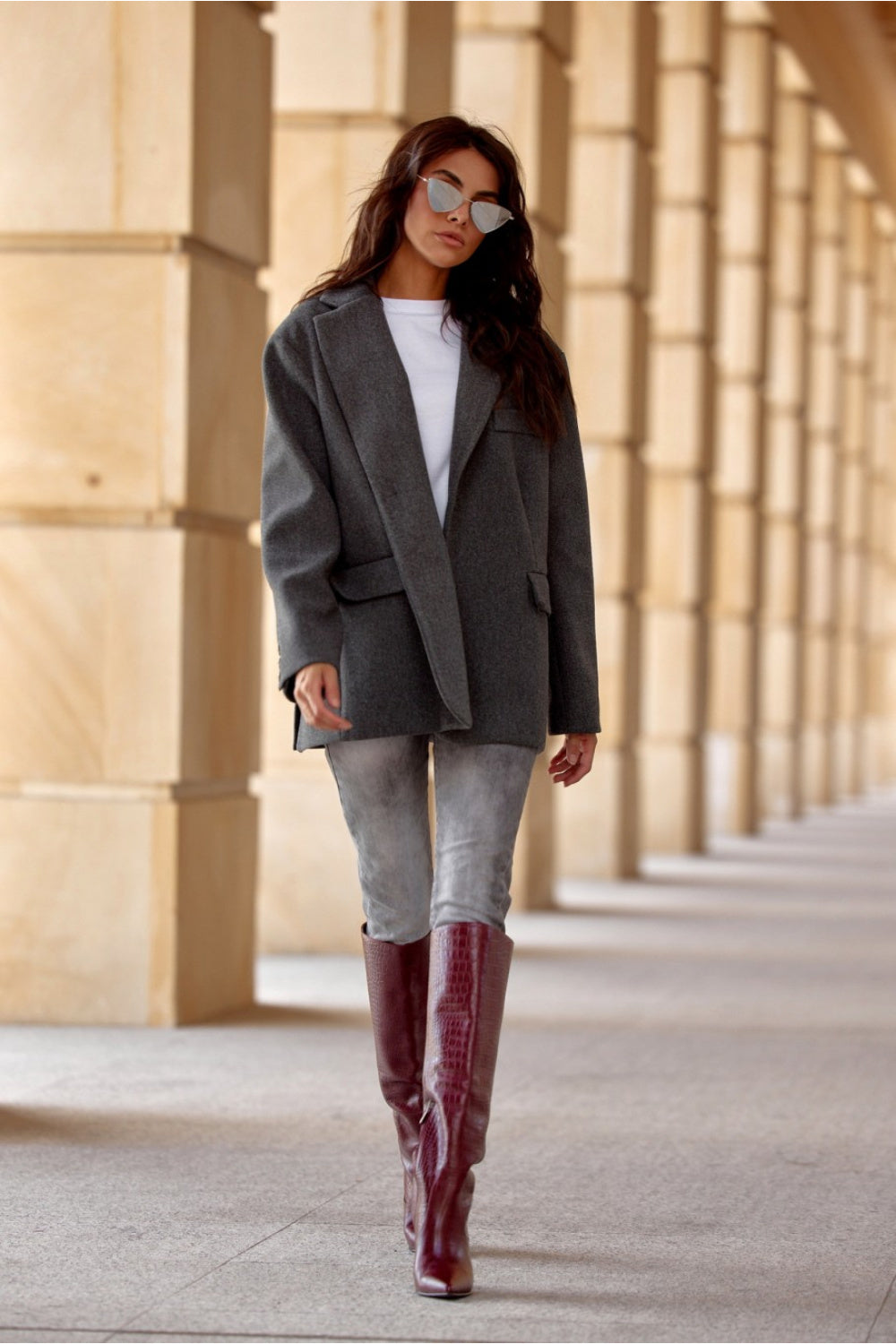 Long-Sleeved Oversized Blazer