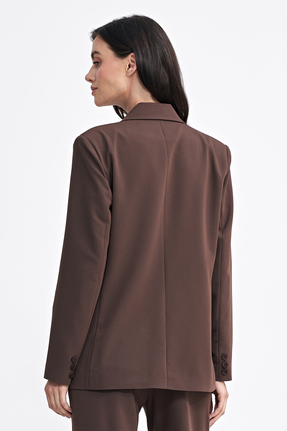 Oversized Cut Blazer - Brown