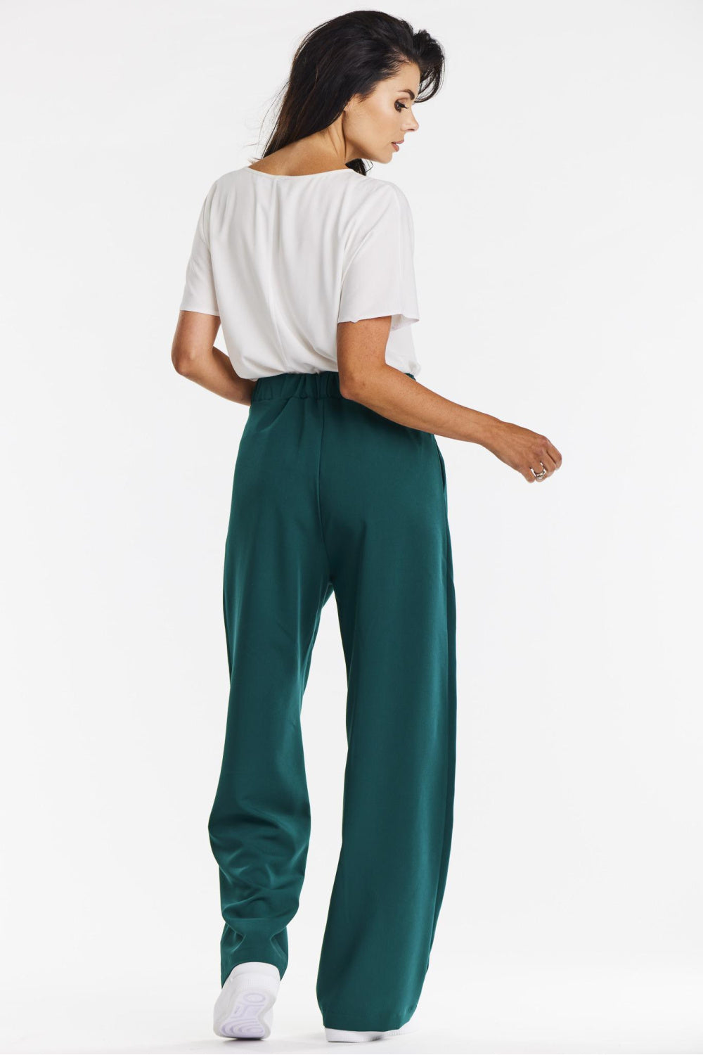 Wide-leg Elegant Trousers - Green