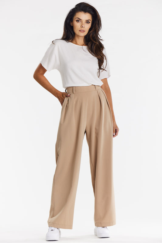 Elegant Trousers - Beige/Brown