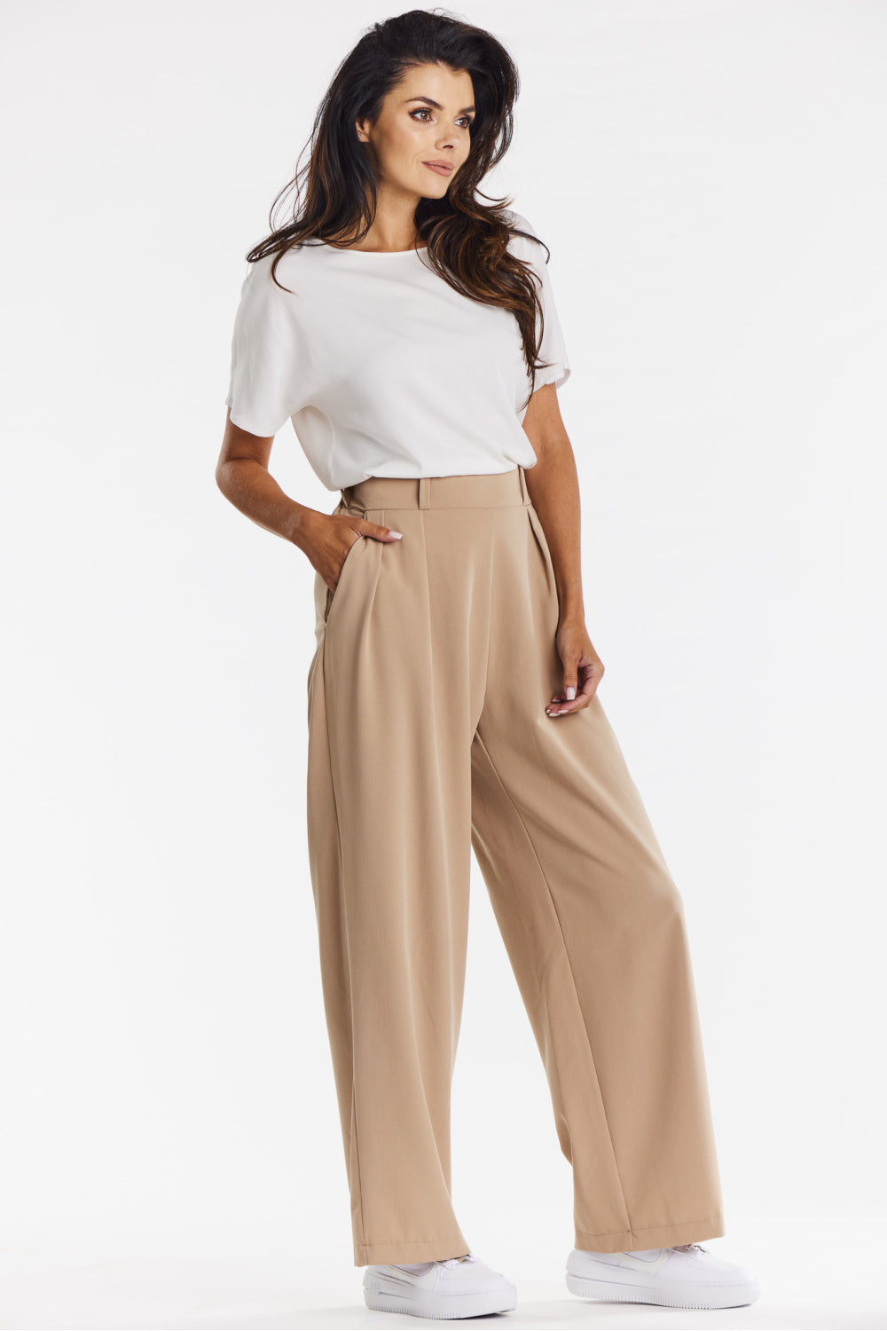 Elegant Trousers - Beige/Brown