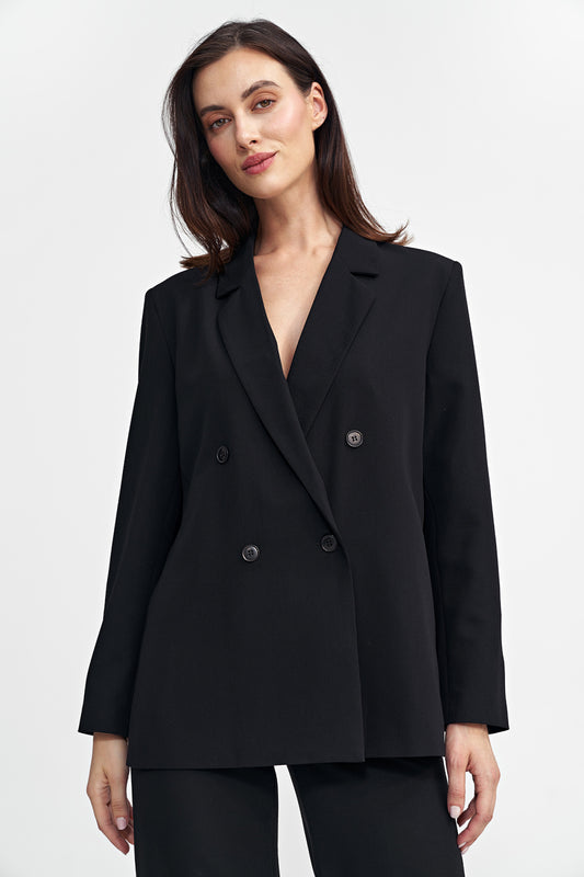 Oversized Cut Blazer - Black