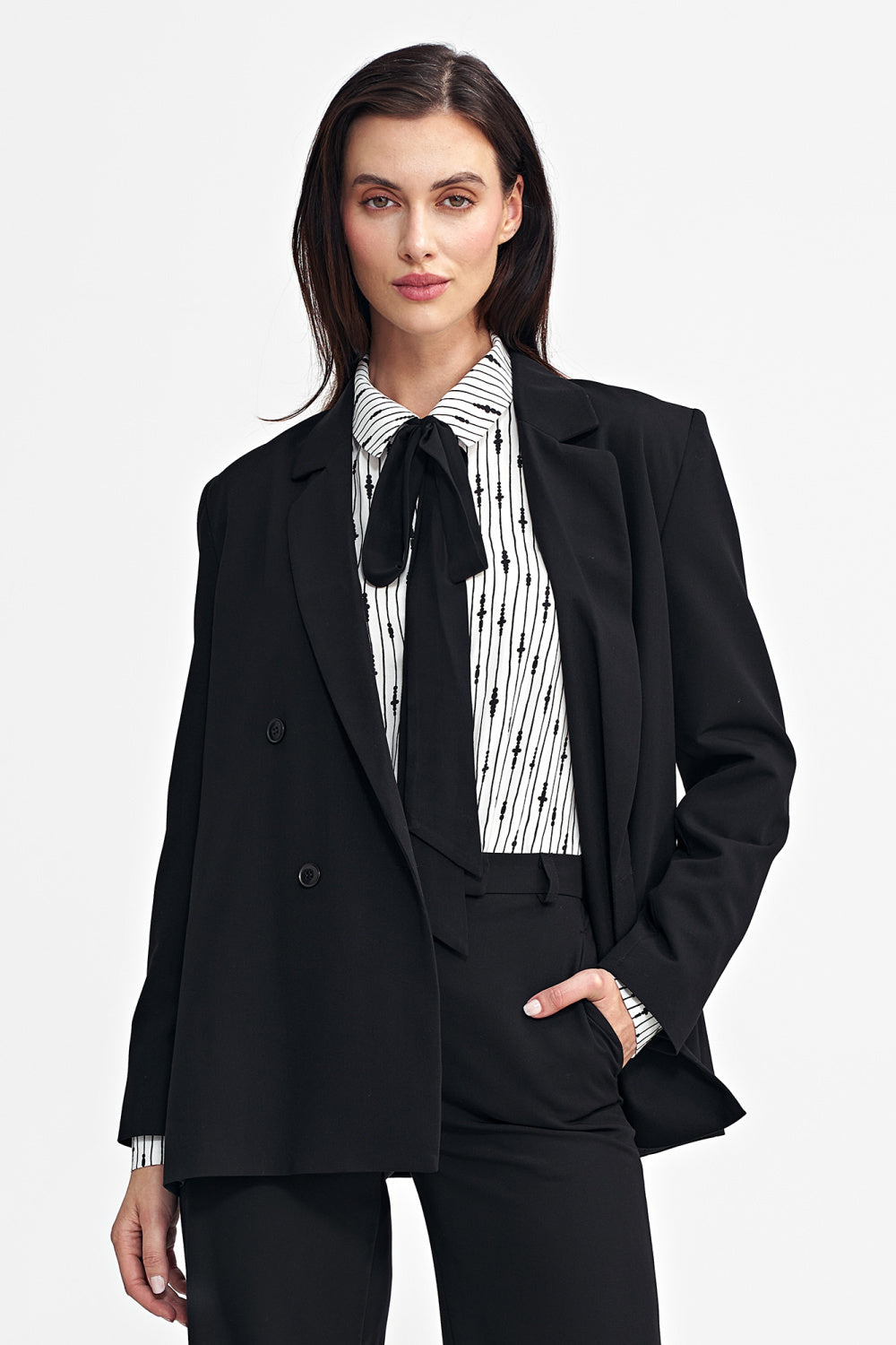 Oversized Cut Blazer - Black