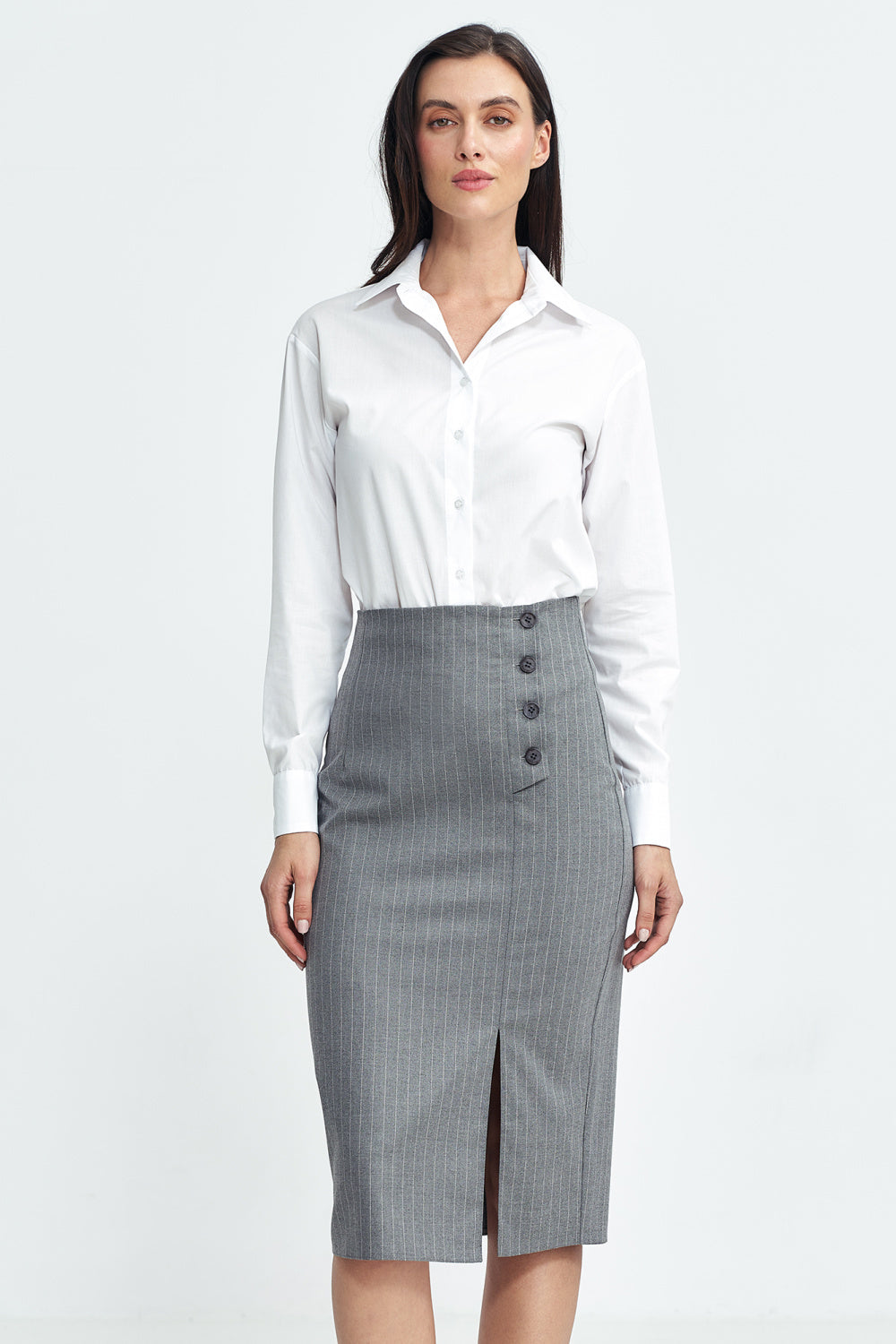 Buttoned Skirt - Grey