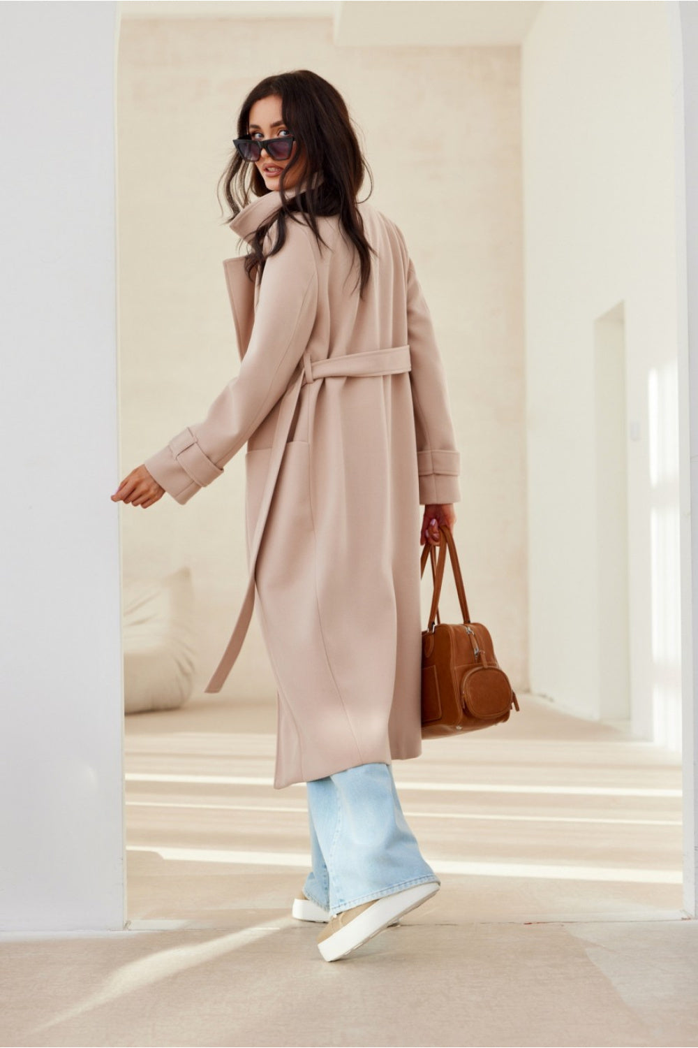 Classic Coat - Beige/Pink