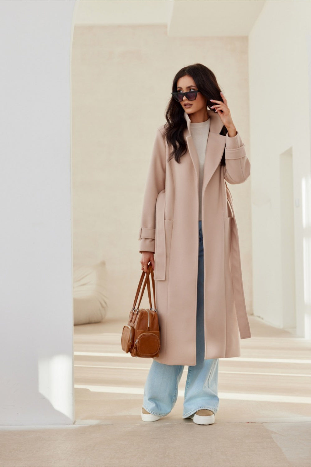 Classic Coat - Beige/Pink