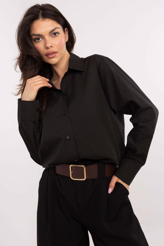 Classic Long Sleeve Shirt/Blouse - Black