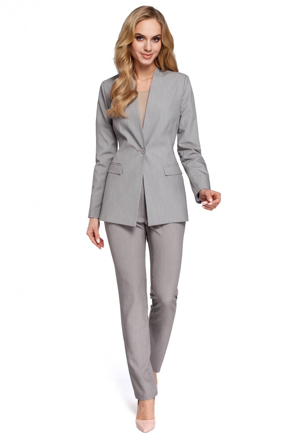 Buttoned Blazer - Grey